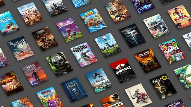 Catalogue of Xbox video games organised in a grid formation