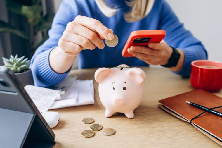 Concept of personal finance, budgeting, expense tracking, digital payments and financial planning.