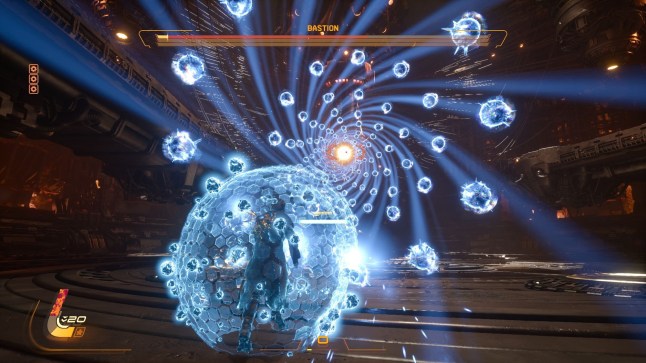 Saros screenshot of bullet hell battle