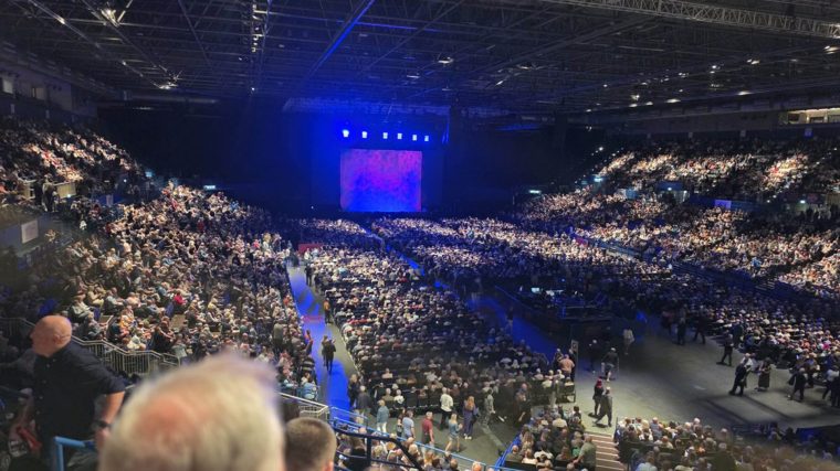 Handout photo taken with permission from the X social media site of Steve Aspinall of the Utilita Arena in Birmingham which was evacuated on Friday evening. The Peter Kay gig has been evacuated after a 