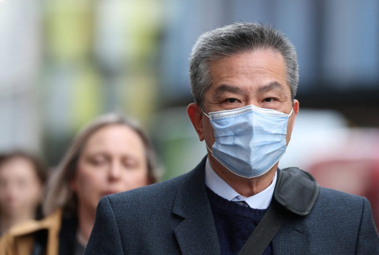 Chung Biu Yuen arrives at the Old Bailey court, during a trial where he and co-defendant Chi Leung Wai are accused of assisting a foreign intelligence service, in London, Britain, May 6, 2026. REUTERS/Toby Melville