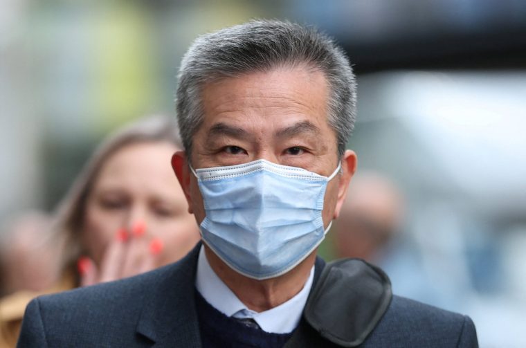 Chung Biu Yuen arrives at the Old Bailey court, during a trial where he and co-defendant Chi Leung Wai are accused of assisting a foreign intelligence service, in London, Britain, May 6, 2026. REUTERS/Toby Melville