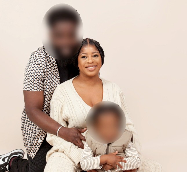 Adaure Dankwa pictured with her husband and child. A mum was sectioned after both of her pregnancies, when postpartum psychosis left her convinced the world was ending, and caused her husband to fear she would harm their children. Adaure Dankwa, 38, became extremely paranoid after her first pregnancy and her husband took her to A&E after she started to smash up their house in Rainham, Kent. She was sectioned and taken to a mental health facility, where she was violent towards staff, and began fighting imaginary snakes. The project manager spent two months in the facility, but after her second pregnancy, the post partum psychosis returned, causing her to hallucinate that her mother-in-law had poisoned her. Photo released 08/05/2026