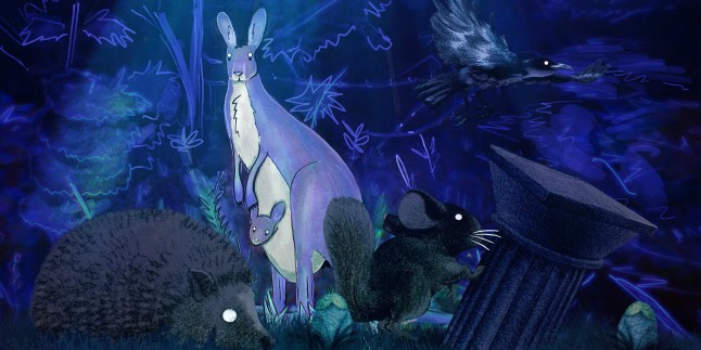 Animal Well key art of a ghostly looking kangaroo