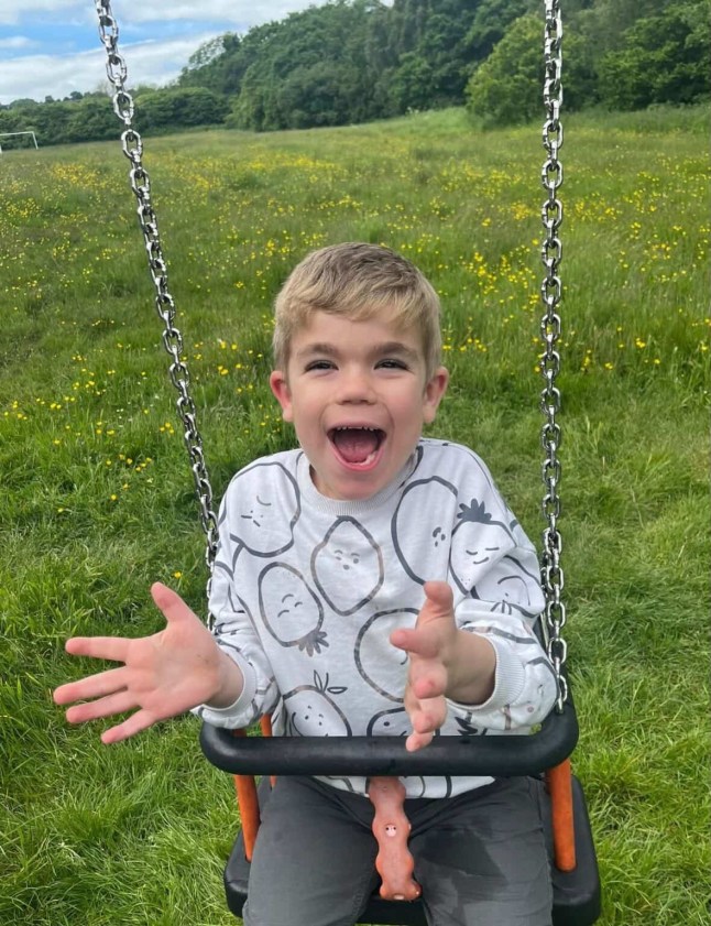 Story from Jam Press (Childhood Dementia) Pictured: Cody. ?I?m watching my boy, 8, fade away every day from DEMENTIA ? ear infections were little-known tell-tale sign of terrifying disease? A mum has spoken out to raise awareness after her son was diagnosed with ?childhood dementia? at just three years old. Little Cody Carroll was a healthy toddler when he started struggling with recurring ear infections and hearing loss at the age of two, and was given hearing aids. But mum Georgia Nonas was concerned when she noticed other issues, including him starting to speak, and then becoming mute. While Cody was diagnosed with autism, his parents and doctors believed something more could be at play, with one medic pointing out his ?coarse features? like thick eyebrows and a prominent forehead ? which can be a sign of Sanfilippo syndrome. The devastating rare disease, better known as childhood dementia, causes severe intellectual disability and, typically, death in the teenage years. Georgia, 29, was devastated when further testing led to a diagnosis. ?It was the worst day of my life,? his mum, a full-time carer to Cody and based in Gateshead, told creatorzine.com. ?I felt numb and was very much in denial. ?Myself, Cody?s dad, Callin, and my mum sat in the room when they confirmed it, and it was silent. ?I didn?t process it for a long time. ?I remember sitting at a family BBQ a few days later and I couldn?t hold a conversation. ?I was completely zoned out. ?It was like in the movies when all you hear is ringing in your ears and you can?t hear the noise around you. ?When it started to hit me, I would act fine all day, and then as soon as I was alone, I would cry until I fell asleep. ?Every morning I woke up, it hit me all over again.? The news came as a shock to Cody?s loving family, with his ear issues first starting when he was one. Georgia said: ?We noticed his hearing wasn?t very good, and he was having recurring ear infections. ?This is a common tell-tale sign of Sanfilippo syndrome, but at the time, we didn?t even know what that was. ?He also started to show regression in his development. ?He said ?mamma? and ?baba?, and then never spoke again.? Cody was diagnosed with autism in August 2020, but his consultant spotted the other signs that indicated he may have Sanfilippo. Children with the inherited disease often have features that become more pronounced over time like a prominent forehead, bushy eyebrows, and a pronounced bottom lip. Meanwhile physical symptoms, which tend to develop between the age of one and four, include speech and developmental delays, sleep disturbances, and recurrent ear, nose and throat infections. Cody was diagnosed with type A, the most severe, with a life expectancy of mid-to-late teenage years. Georgia said: ?I can?t remember exactly how it was explained to me at the time ? it?s hard to concentrate when you receive news like that ? but over time and through countless appointments, I picked up what the diagnosis would mean. ?Cody?s body is missing an enzyme, which means his body has a lot of waste it can?t process, and this builds up on his spinal cord and brain. ?It?s progressive ? over time, the damage caused by the waste takes away his ability to communicate, eat, and walk, and it causes brain damage. ?The doctors told me to take him home and give him all my love.? Since his diagnosis in July 2021, Cody has continued to decline, including his mobility, meaning he is often reliant on a wheelchair, and he can no longer swallow solid foods. He also has daily painkillers due to muscular and joint pain, and is prescribed a sleeping aid as the condition severely affects sleep, as well as suffering epilepsy, which is common for children with Sanfilippo syndrome. Georgia said: ?Daily life can be hard for Cody ? his sleep, communication, mobility, and even eating is affected. ?As a parent, it?s incredibly difficult to see your child in pain. ?I?m constantly on edge, wondering when the next seizure is coming. ?Anticipatory grief is a big part of being a parent to a child with Sanfilippo ? you start grieving your child the day you get that diagnosis. ?It?s a gut punch at random times in the day. ?I?m watching my child fade away every single day, and it?s enough to break a person.? Georgia has been vocal on social media with sharing Cody?s story, helping to raise awareness, having never heard of Sanfilippo syndrome before her son?s diagnosis. While there is no known cure, she is advocating for early diagnosis to be made as accessible as possible for other parents. She said: ?I feel it?s important to share Cody?s story because, before his diagnosis, we had never heard of it. ?When I went looking for a community online, I saw children who looked just like Cody ? I couldn?t believe it. ?I feel like if someone sees Cody?s story and thinks, ?Oh, my child has those features?, it can lead to an earlier diagnosis ? which is so important so we can get them support and therapies to make their lives more manageable.? Alongside her advocacy work online, Georgia takes every day as it comes with her son ? who she describes as ?the most loving little boy?. She added: ?Everyone who meets him is just amazed by him, and I couldn?t be prouder to be his mama. ?When Cody was diagnosed we lived in a world with very little hope, however in the coming years, we?re very focused on time. ?We are waiting for the FDA to approve UX111, a gene therapy in America that could mean a much longer future for Cody. ?It isn't a 'cure' in the traditional sense, but it is a way to slow down the clock. ?Our biggest wish is to get him to that treatment so we can hold onto the boy he is today for as long as possible ? to keep his smile, his laugh, and his spark from being taken away too soon. ?I don?t want birthdays to be a sad day, a reminder of the clock ticking. ?I?m currently in talks with his MPS team in Manchester to see if this would even be possible, and if we will be eligible. ?Hope is all we can hang onto at the moment. ?Cody is the light of my life I want to travel and explore the world with him. ?We have a trip to Disneyland Paris booked this July ? we have to make the most of Cody?s time so I just want to make as many memories as possible!? ENDS EDITOR?S NOTE: Video Usage Licence:(EXCLUSIVE) We have obtained an exclusive licence from the copyright holder. A copy of the licence is available on request. Video Restrictions: None.