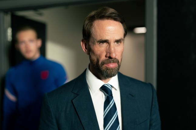 EMBARGOED TO 0001 TUESDAY MAY 26 Undated BBC Handout Photo from Dear England. Pictured: Gareth Southgate (JOSEPH FIENNES); Harry Kane (WILL ANTENBRING). PA Feature SHOWBIZ TV Dear England. WARNING: This picture must only be used to accompany PA???Feature SHOWBIZ TV Dear England. PA Photo. Picture credit should read: BBC/Left Bank/Olly Courtney. NOTE TO EDITORS: This picture must only be used to accompany PA Feature SHOWBIZ TV Dear England. WARNING: Use of this copyright image is subject to the terms of use of BBC Pictures' BBC Digital Picture Service. In particular, this image may only be published in print for editorial use during the publicity period (the weeks immediately leading up to and including the transmission week of the relevant programme or event and three review weeks following) for the purpose of publicising the programme, person or service pictured and provided the BBC and the copyright holder in the caption are credited. Any use of this image on the internet and other online communication services will require a separate prior agreement with BBC Pictures. For any other purpose whatsoever, including advertising and commercial prior written approval from the copyright holder will be required. Editors please note this is under embargo until 00:01 on Tuesday, May 26.