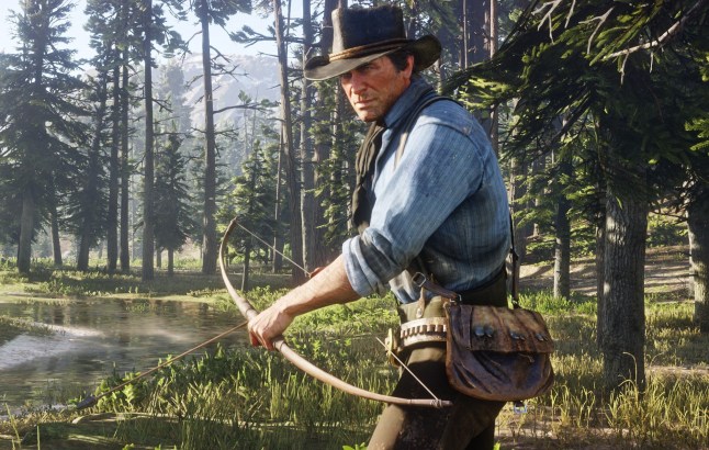 Arthur Morgan in Red Dead Redemption 2 swamp