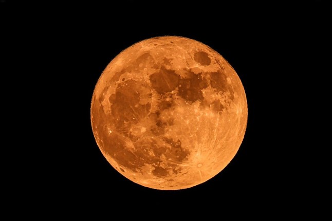 A full Flower Moon seen over Elland Road on May 1, 2026 in Leeds, United Kingdom. (Photo by Robbie Jay Barratt - AMA/Getty Images)