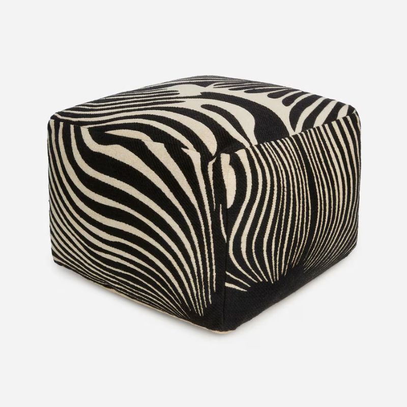 black and white Zebra patterned pouffe