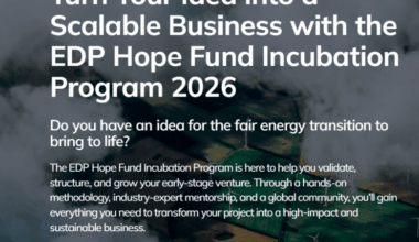 Call for Applications: EDP Hope Fund Incubator 2026 for early stage