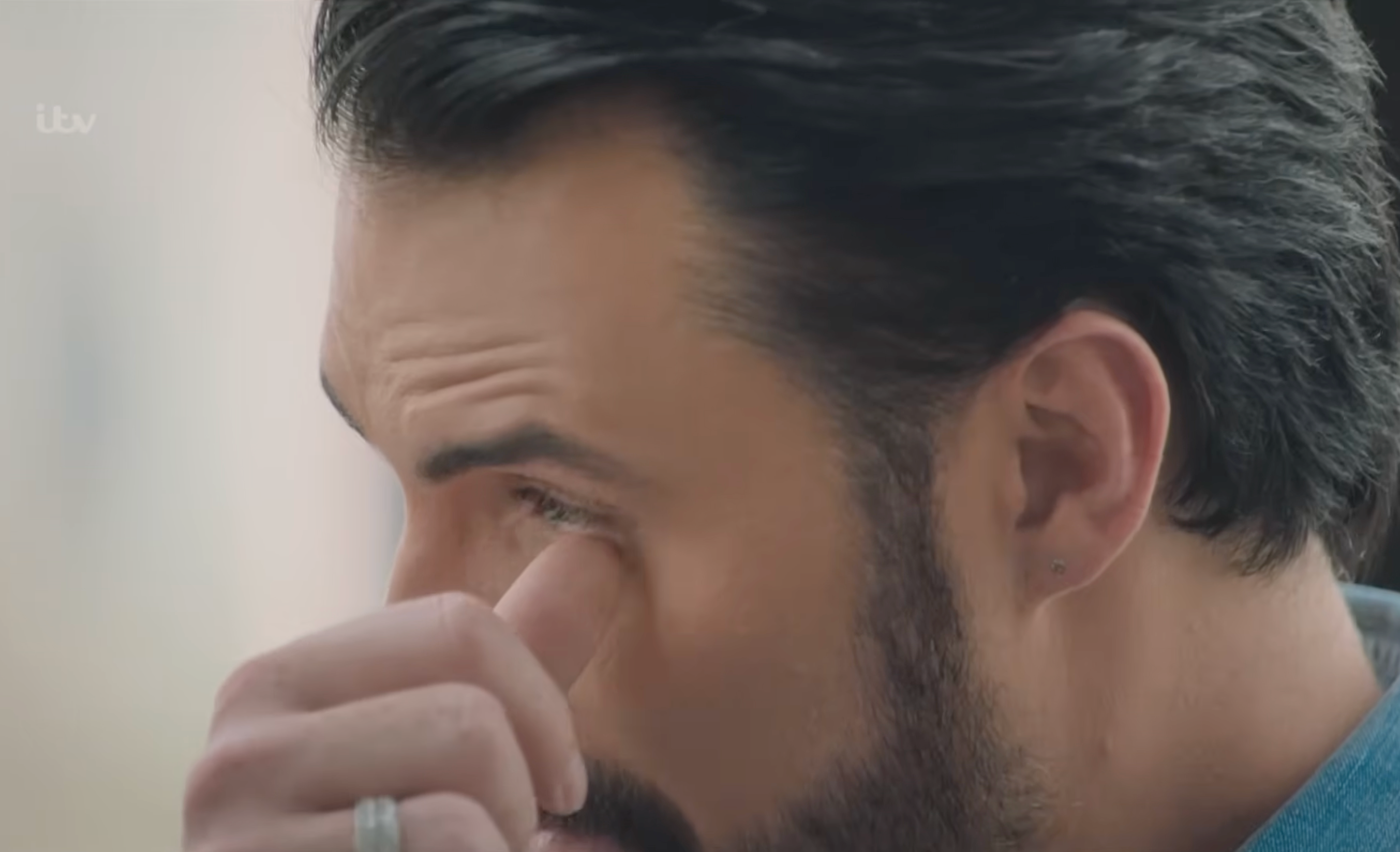 Rylan Clark wipes away a tear on 'The Assembly'