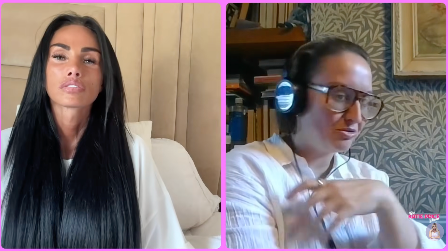 Katie Price and her sister Sophie on their podcast, 'The Katie Price Show'