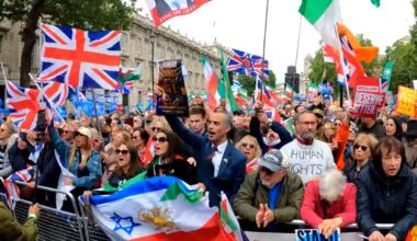 Facing ‘epidemic of hate,’ UK Jews hold Downing Street rally decrying antisemitism