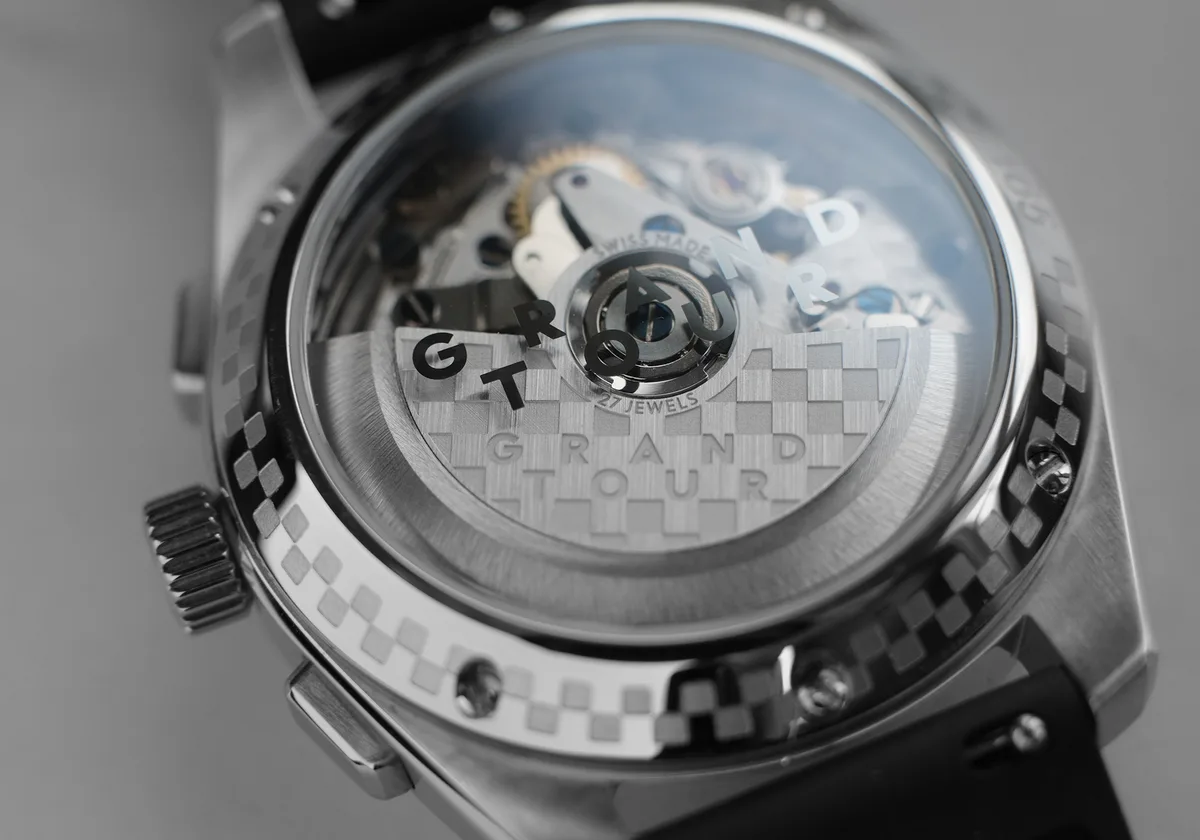 Bravur Grand Tours Sprinter watch caseback.