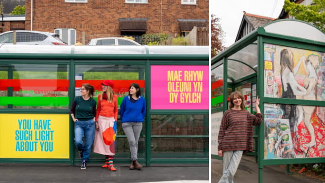 Aberystwyth bus stops transformed into vibrant public artworks