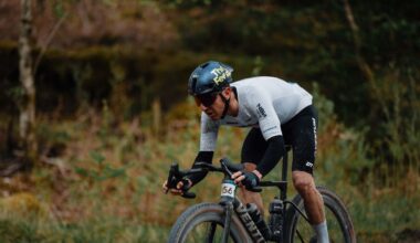 Michael Woods racing at UCI Gravel World Series event The Gralloch, where he came seventh
