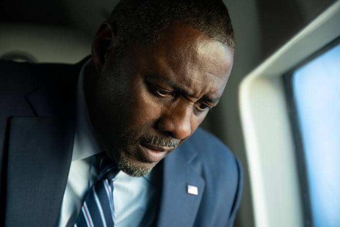 Idris Elba as POTUS in A House of Dynamite Idris Elba as POTUS in A House of Dynamite