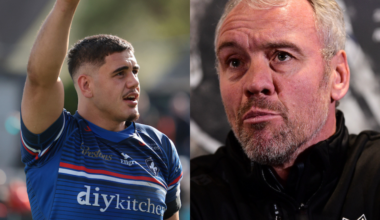 Wakefield Trinity star Caleb Hamlin-Uele and England head coach Brian McDermott