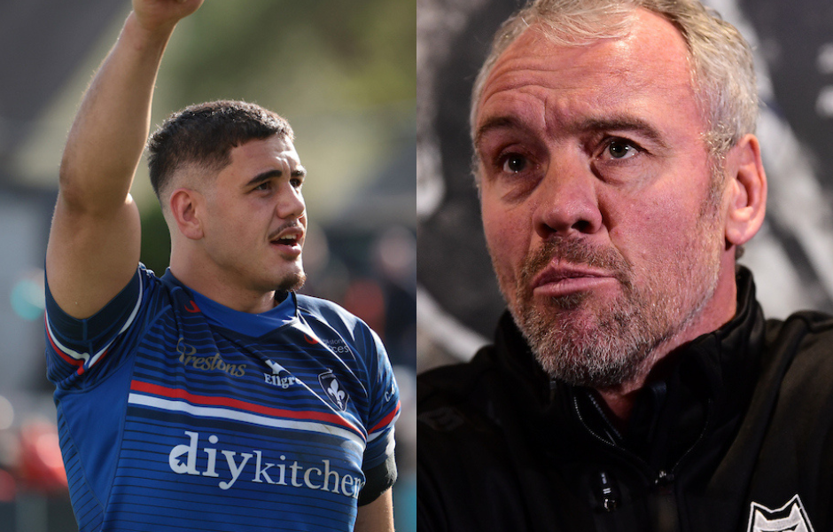 Wakefield Trinity star Caleb Hamlin-Uele and England head coach Brian McDermott