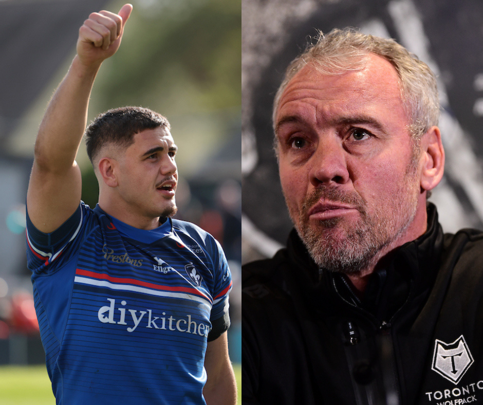 Wakefield Trinity star Caleb Hamlin-Uele and England head coach Brian McDermott