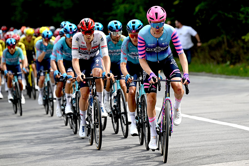 SOFIA, BULGARIA - MAY 10: Hartthijs de Vries of Netherlands and Team Unibet Rose Rockets competes during the 109th Giro d&amp;apos;Italia 2026, Stage 3 a 175km stage from Plovdiv to Sofia / #UCIWT / on May 10, 2026 in Sofia, Bulgaria. (Photo by Dario Belingheri/Getty Images)