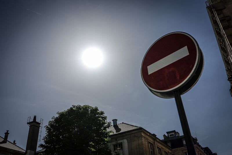 The French weather service placed the capital under a yellow alert with temperatures forecast to reach 35 degrees across the region. Photograph: Stephane de Sakutin/AFP via Getty Images