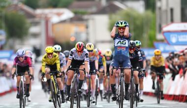 Shari Bossuyt (AG Insurance - Soudal) celebrates after winning stage 2 of La Vuelta Femenina 2026. (Photo by Szymon Gruchalski/Getty Images)