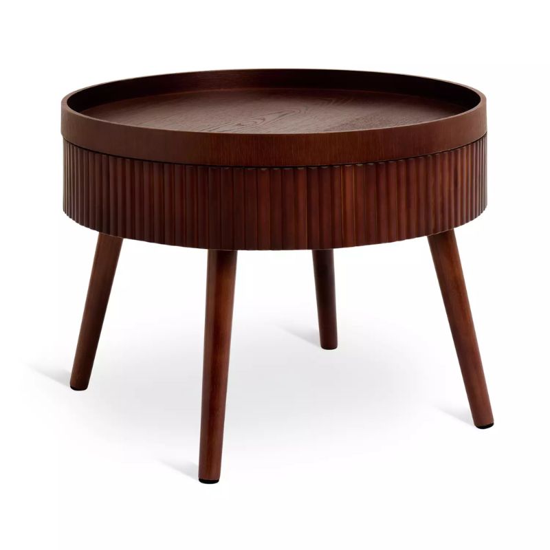 round walnut coffee table