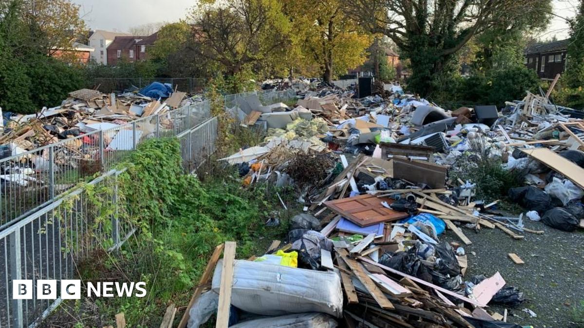 Huge mound of dumped waste