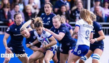 Scotland playing against France in the 2026 Women's Six Nations