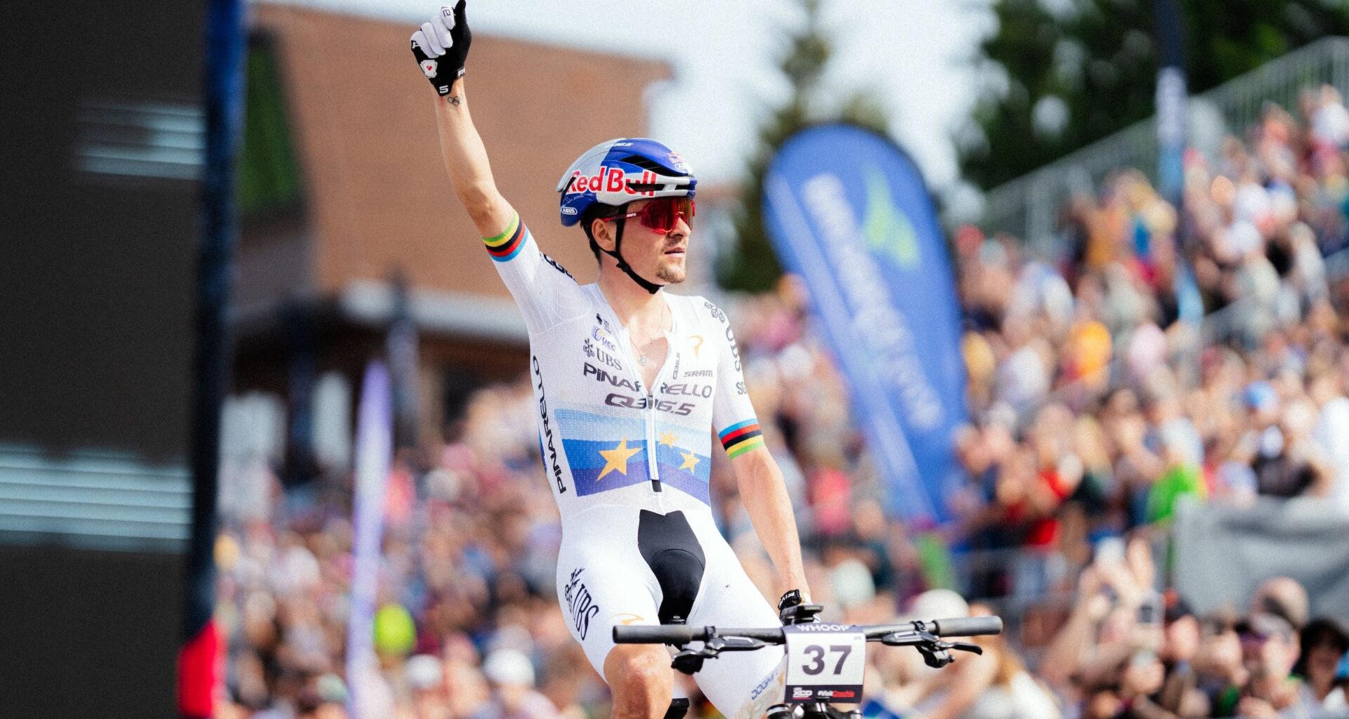 High fives for Tom Pidcock: Briton clinches fifth win in as many starts at Nové Město XC World Cup round