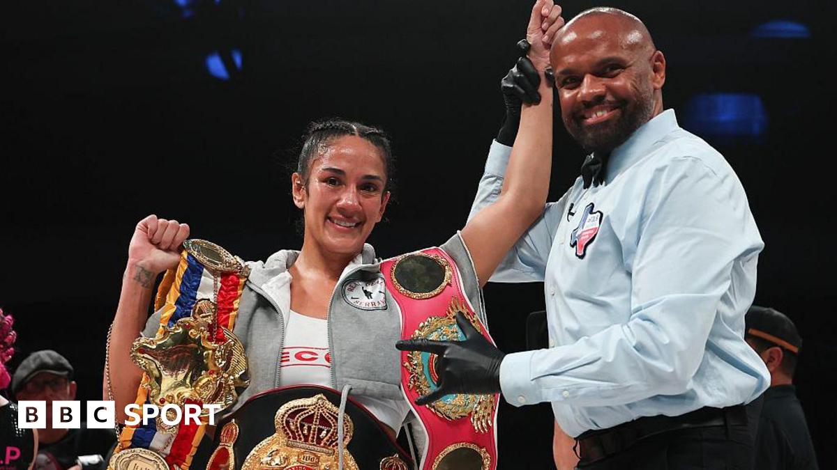 Amanda Serrano with her titles