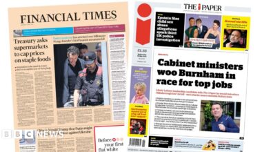 "Treasury asks supermarkets to cap price on staple foods," reads the headline on the front page of the Financial Times.