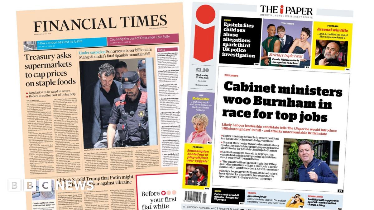 "Treasury asks supermarkets to cap price on staple foods," reads the headline on the front page of the Financial Times.