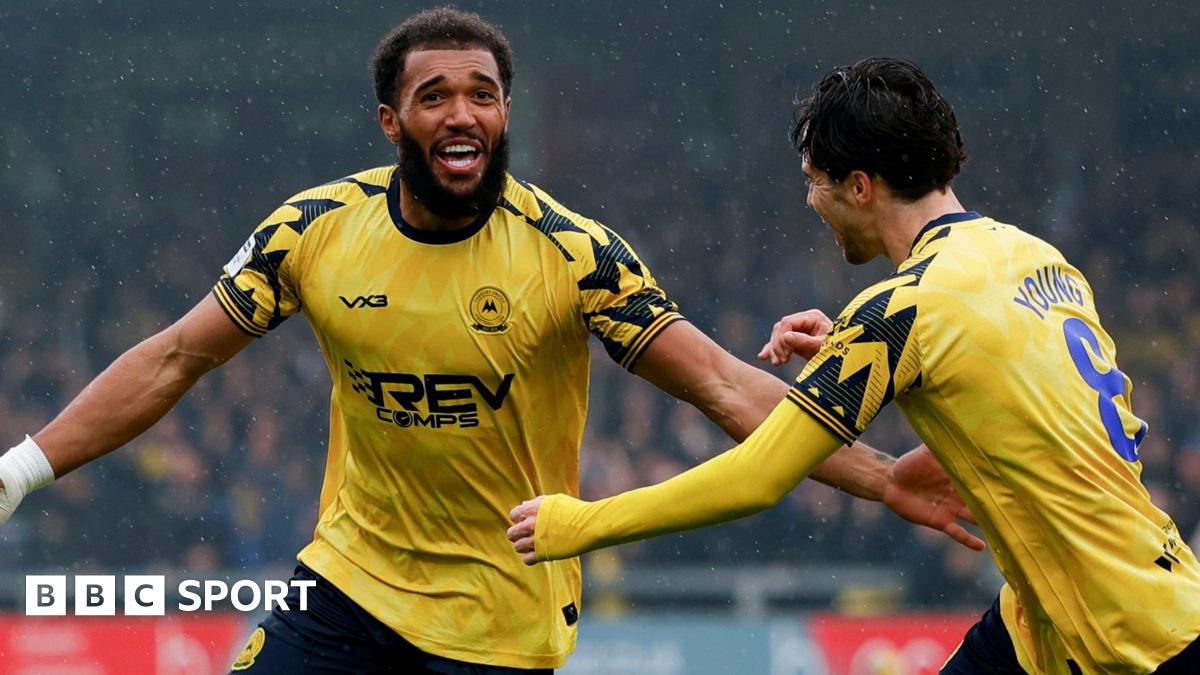 Deon Moore celebrates scoring for Torquay United