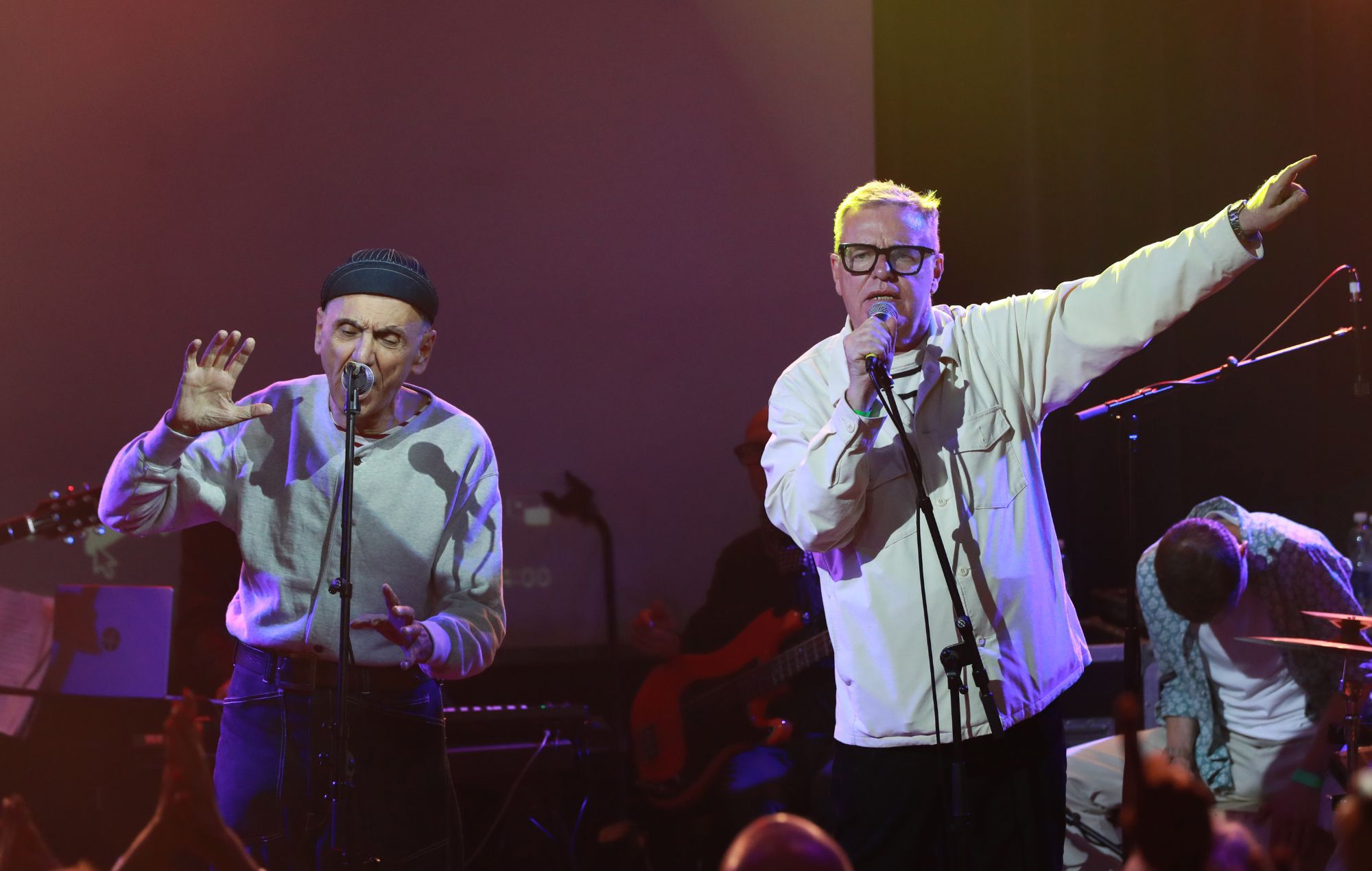 Kevin Rowland and Suggs attend Artists For Gaza. CREDIT: Grant Buchanan/Dave Benett/Getty Images 