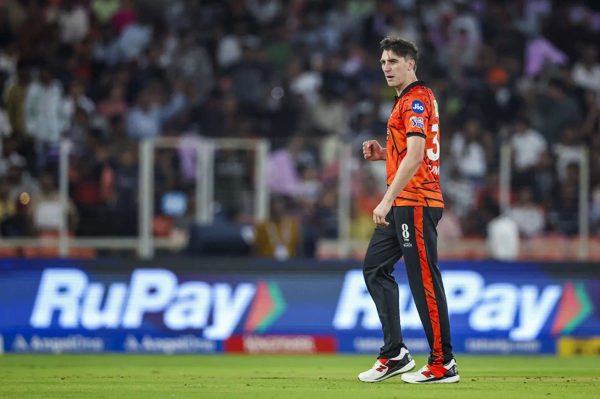 Ahmedabad, May 12 (ANI): Sunrisers Hyderabad's skipper Pat Cummins celebrates the wicket of Gujarat Titans' Nishant Sindhu during their Indian Premier League 2026 match at Narendra Modi Stadium, in Ahmedabad on Tuesday. (ANI Photo) Ahmedabad, May 12 (ANI): Sunrisers Hyderabad's skipper Pat Cummins celebrates th...