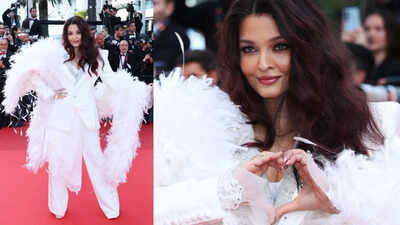 Aishwarya Rai Bachchan channels boss lady energy in a feathered custom white suit as she closes Cannes 2026, netizens say, 'Mother is serving'
