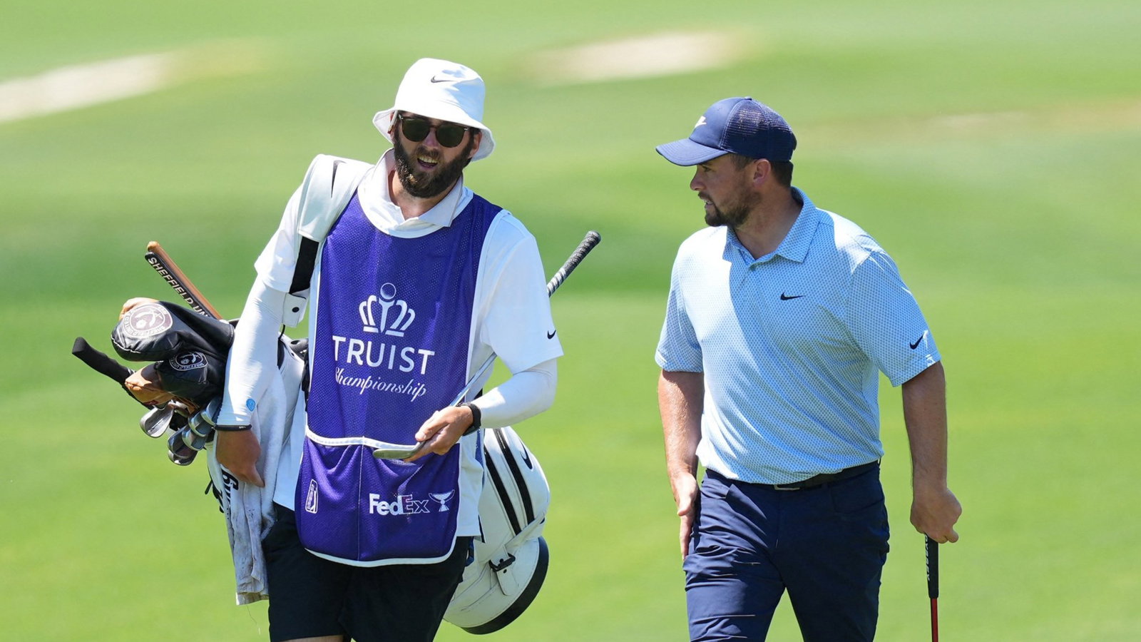 Alex Fitzpatrick with his caddie