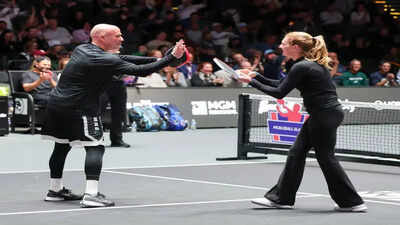 <p>Andre Agassi (L) and Steffi Graf celebrate a point during their doubles match against Andy Roddick and Eugenie Bouchard during Pickleball Slam 3 at Michelob ULTRA Arena on February 16, 2025 in Las Vegas, Nevada. (Photo by Ethan Miller/Getty Images)</p> Andre Agassi and Steffi Graf combined net worth 2026: Insights on legendary tennis couple earnings, endorsements and investments