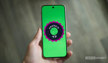 The Android 17 logo on a Pixel phone.