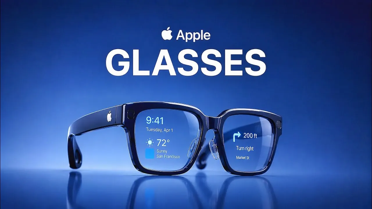 User interacting with Apple glasses using hand gesture controls