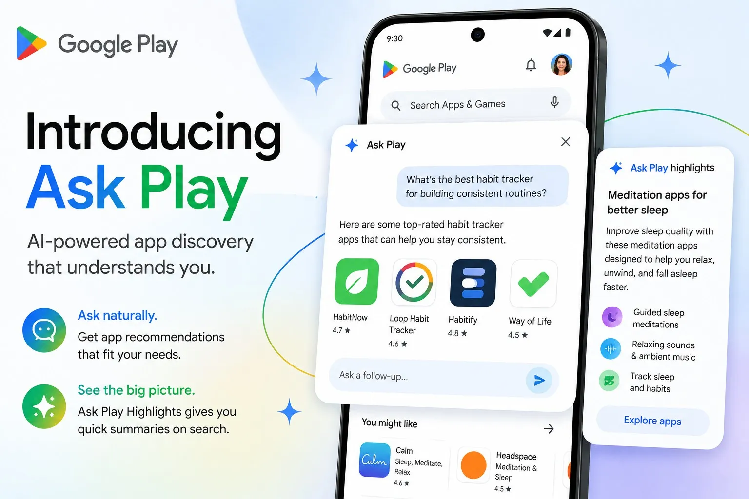 AI conversational search in the Google Play Store | Image by Google - Can't find the right app? Google Play Store's new AI tool is here to help