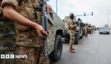 Lebanese army soldiers man a checkpoint in Beirut, Lebanon, on 14 May 2026