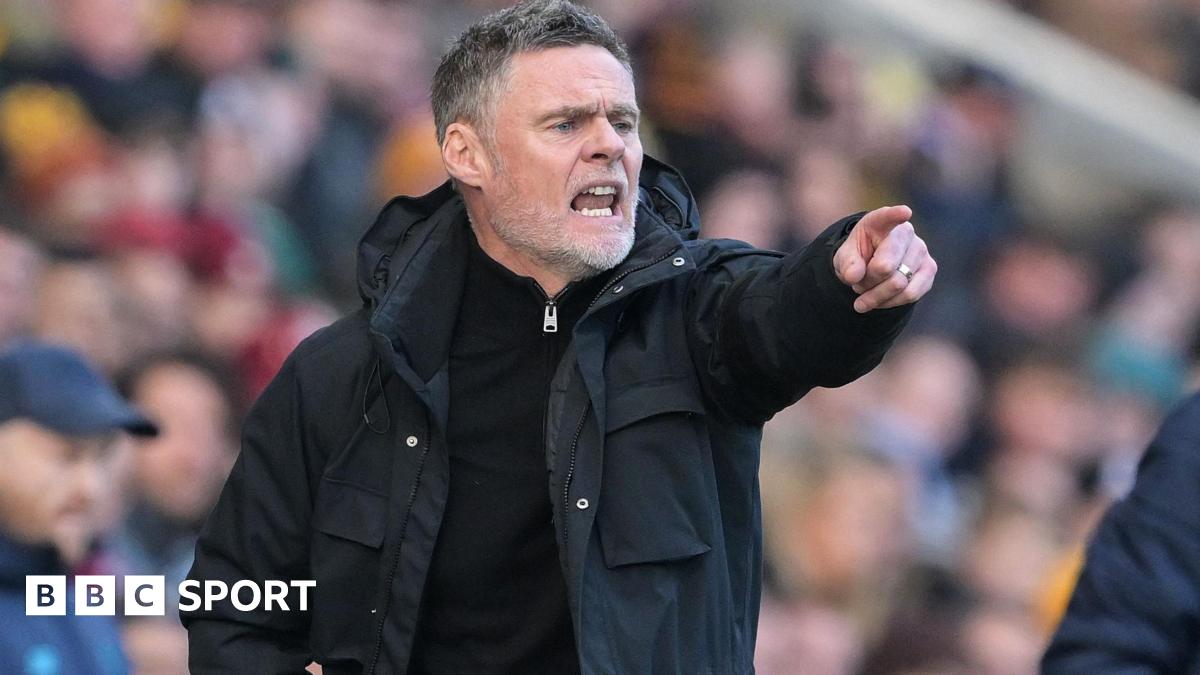 Bradford City boss Graham Alexander shouts instructions during his side's home game against Cardiff City in January