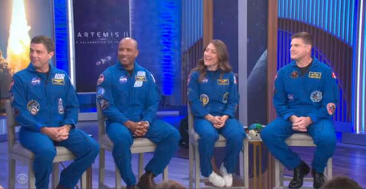 Artemis II astronauts Reid Wiseman, Victor Glover, Christina Koch and Jeremy Hansen speak about their moon mission at a CBS News town hall. / Credit: CBS News