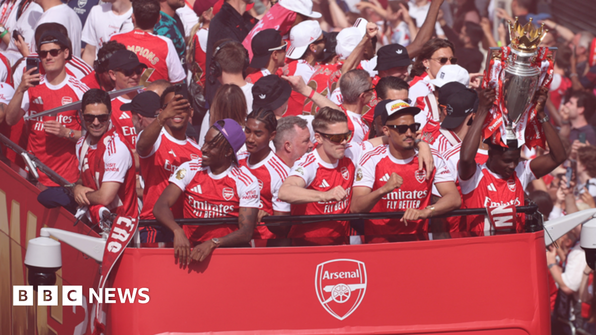 Arsenal's Premier League victory parade: Huge crowds greet players as they parade trophy