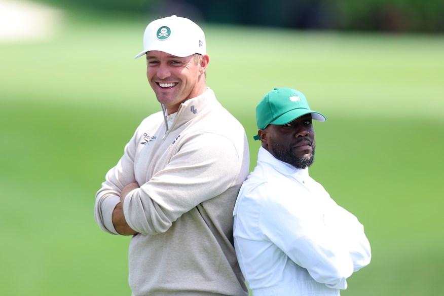 Kevin Hart caddied for Bryson DeChambeau at the 2026 Masters Par 3 Contest