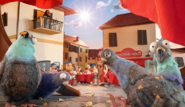 Images from an animated advert for Canva