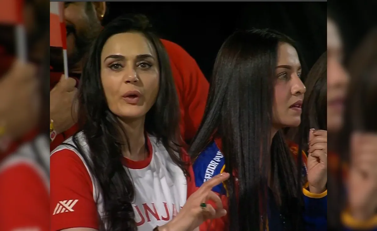 Preity Zinta Joined By Celina Jaitly For Crucial PBKS vs MI IPL Match, Reaction Viral As Her Team Loses Wickets